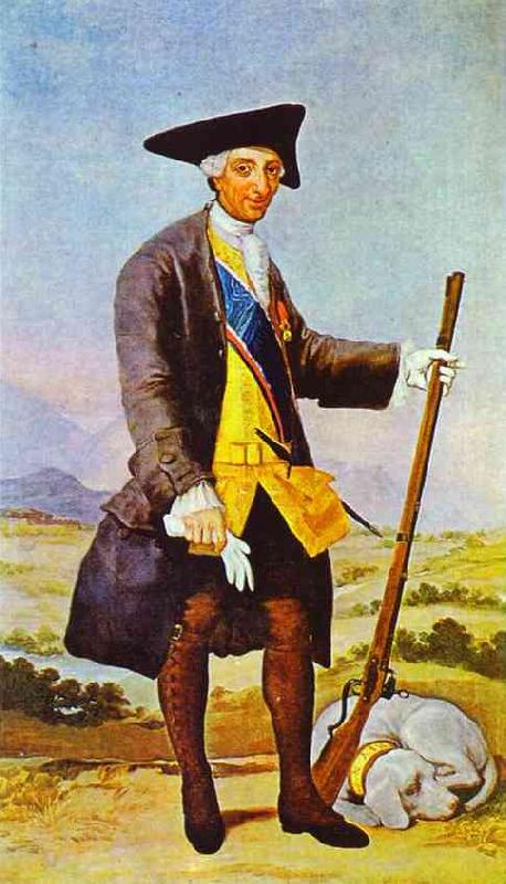 Francisco Jose de Goya Charles III in Hunting Costume Sweden oil painting art